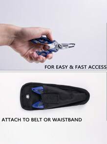 Goture 1pc Fishing Pliers And Case Attaches To Belt Tpr Treatment 420 Stainless Steel Construction Freshwater Saltwater Bass Trout - Multicolor - View 4