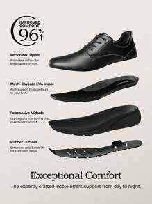 Men's Dress Sneakers Casual Oxford Lace Up MaxFlex ActiveUrban Formal Shoes - Black - View 7