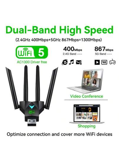 VAORLO بطاقة شبكة واي فاي لاسلكية مزدوجة النطاق 2....