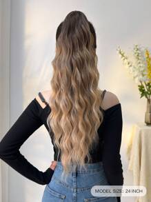 Klauw Paardenstaart Verlenging Haar Ombre 28 Inch Lange Water Wave Hittebestendige Vezel Synthetische Paardenstaart Haarstuk Voor Meisjes Vrouwen Feest Dagelijks Gebruikt