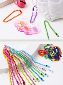 50/100/300/500 件铁喷漆链，珠链扣，DIY 珠宝配件，烤漆，彩色标签链，铁吊坠链 - 彩色 - 查看 3