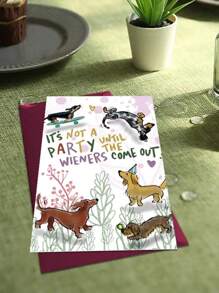 1 Stück süßer Hunde-Muster Geburtstagskarte für Hundeliebhaber, geeignet für Familie, Partner, Freunde und Kollegen (mit zufälligem Stil, bunte Umschläge), Schulbedarf