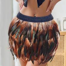 Women's Artificial Feather Mini Skirt, Polyester Feather Skirt For Family Party, Gothic Rave, Prom, Cocktail, Evening Dress, Lovely Short Skirt, Suitable For Spring, Summer, Autumn, Winter - Multicolor - View 14