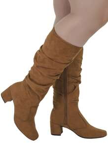 Women's Over The Knee Boots, Long Shaft, Low Square Heel, Fashion 452 - 駝色 - 查看 7