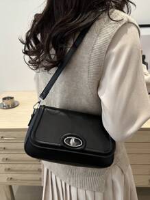 Elegant And Fashionable Shoulder Bag For Gift Giving, Leisure, Versatile Commuting Handbag, Portable Armpit Bag, Versatile And Simple Shoulder Bag, Suitable For Shopping, Wallets, Shopping, Young Women, College Students, Newcomers, White-Collar Workers. They Are Very Suitable For Offices, Universities, Work, Business, Commuting, Outdoor Activities, Travel, And Outings - Black - View 1