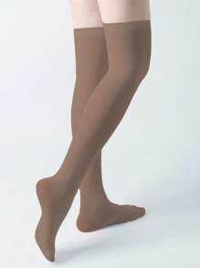 1 Pair Multi-Color Velvet Over-The-Knee High Socks, Fashion & Versatile, Spring And Autumn