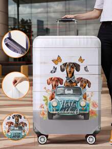 动物图案行李箱盖 18-32 英寸灵活行李箱盖，适用于 18-32 英寸行李箱盖防刮保护器行李箱保护器行李箱盖保护罩防尘罩行李箱防尘罩旅行配件返校、学校用品、购物返校书包学校配件学校用品