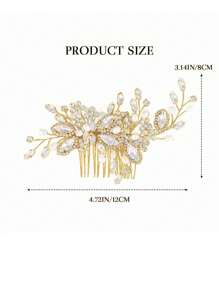 1 件水晶头饰发饰，适合派对、婚礼、新娘、女士和女孩（银色/金色） - 銀色 - 查看 3