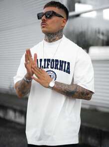 Men Letter Graphic Tee - White - View 2