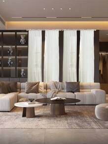 4 件现代优雅薄纱窗帘，客厅卧室阳台落地窗帘布，抗皱且光滑