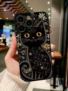 1pc Minimalist Cat Eye Skin-Friendly Anti-Drop TPU Phone Case Compatible With IPhone 17/11, 16 Pro Max, 16 Pro, 16, 15 Pro Max, 14 Pro Max, Galaxy S25 Series, A16, Honor X6A, X7B, X8B, 13C, Note 13, Hot 60ro, Smart 8