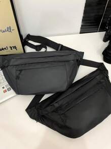 Men's Functional Sports Cycling Sling Bag, Large Capacity Casual Lightweight Crossbody Messenger Bag