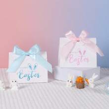 10 pièces Sacs en papier de bonbons de Pâques, boîtes d'emballage d'œuf de Pâques, boîtes d'emballage de bonbons, boîtes d'emballage de cadeaux portables, boîtes de rangement de cadeaux de fête