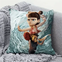 2025 New Movie Nezha 2 Anime Plush Pillow, Cute Cartoon Nezha, Ao Guang, Ao Bing Decorative Cushion For Sofa, Car, Bedroom, 18"X18", Soft & Comfortable, Machine Washable, Creative Cartoon Gift