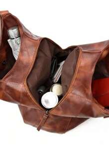 Women's Bag Medium Shoulder Bag Synthetic Leather Promotion - 酒紅色 - 查看 2