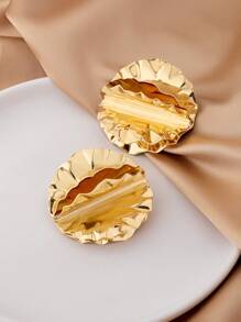 2 件优雅时尚纹理几何耳钉，适合女士日常佩戴