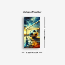 1 pièce Serviette de plage créative imprimée de football, serviette de plage à la mode adaptée à la piscine, aux vacances, à la plage, à la douche, serviette de plage multifonctionnelle, parfaite pour la plage d'été