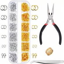 1 Box Of Jewelry Finding Kit Includes Jump Rings And Lobster Clasps, With Pliers For Jewelry Making - Multicolor - View 8