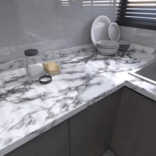 1 卷 1m/3m/5m 大理石纹理光泽接触壁纸，即用型自粘防油墙贴，厨房墙壁装饰壁纸，餐桌橱柜梳妆台翻新装饰 15.74X397.4 英寸礼物生日毕业房间装饰家居装饰浴室装饰卧室装饰房间装饰用品客厅装饰房屋装饰家居装饰客厅墙壁艺术墙纸