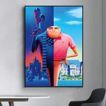 1pc Wall Arts Posters Anime Vintage D - Despicable Daddy 4 Posters Fancy Living Room Bar Wall Painting Retro Decorative Painting In The Middle, Suitable For Living Room, Dining Room Or Bathroom, Room Decoration, High Quality Without Frame, Indoor/Outdoor Canvas Art, Frameless