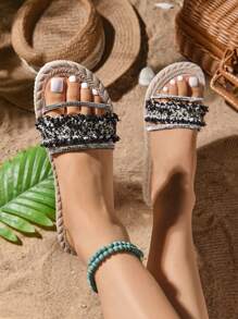 Women Fashion Flat Thong Sandals For Outdoor Wear, New Summer Korean Style