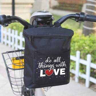 1pc Waterproof Electric Bicycle Storage Hanging Bag, Practical Front Mounted Storage Organizer