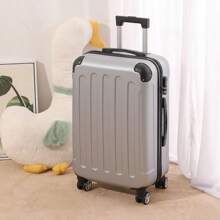 20-Inch Rolling Suitcase, Wheeled Luggage, Unisex Design, Quiet, , Password Lock, Scratch-Resistant - Silver - View 2
