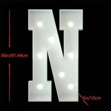 1 pieza Letrero de caja LED gigante blanco de 3 pies, letra alfabética 3D iluminada grande de 3 pies en blanco, caja de letra grande con luz para decoración de fiestas, ideal para fiestas al aire libre, cumpleaños, graduación, boda - perfecto para celebraciones festivas y eventos de aniversario - Blanco - Ver 13