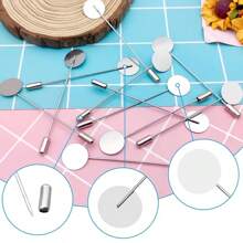 10pcs Flat Round Pins & Brooches, Multi-Purpose Craft & Sewing Supplies Suitable For DIY Jewelry, Clothing And Decorations