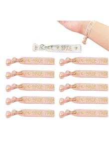 11pcs Bachelorette Party & Wedding Bride Tribe Elastic Bracelet Set - Multicolor - View 10