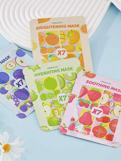 3片装草莓等水果面膜系列面部护理片亮白舒缓护理15分钟焕亮补水亮白敏感肌可用