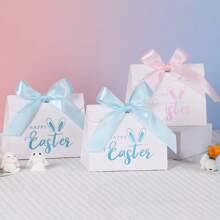 10 pièces Sacs en papier de bonbons de Pâques, boîtes d'emballage d'œuf de Pâques, boîtes d'emballage de bonbons, boîtes d'emballage de cadeaux portables, boîtes de rangement de cadeaux de fête