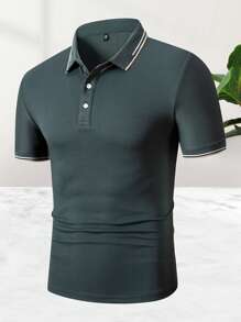 Heren poloshirt met kraag voor de lente/zomer, zakelijk/casual T-shirt met korte mouwen, kantoor-/feest-/evenementkleding