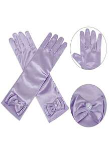 1 Pair Children's Satin Gloves Princess Satin Fabric Magic Gloves For Girl