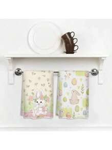 一套4件套和2件套复活节洗碗巾，以复活节兔子和彩色复活节彩蛋为设计元素。有多种组合可供选择，由100%聚酯纤维编织而成，尺寸为16英寸*24英寸。这款可机洗的聚酯纤维洗碗巾耐热、防污。 - 白色 - 查看 4