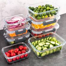 24 Pcs Glass Food Storage Containers With Lids Set, Airtight Glass Meal Prep Containers (12 Containers & 12 Lids),Leak-Proof Meal Prep Containers With Lids, Dishwasher/Microwave/Oven/Freezer, Containers For Storing Food, Suitable For Office Workers And Student Party Members - Grey - View 7