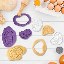 1/4 Pcs Dinosaur Biscuit Cutting Knife Dinosaur Skeleton Fossil Biscuit Cutting Knife Stegosaur Triangular Keel Fossil Mold For Stamp Baking Dinosaur Biscuit Enthusiasts (Designs: Tyrannosaurus Rex, Stegosaurus, Triceratops, And Long Neck)