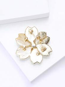 Broche de flor de acrilico con rhinestones elegante para hombres, accesorio de alfiler para traje, regalo para fiestas y recepciones
