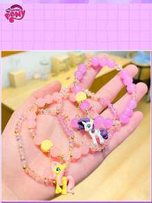 MY LITTLE PONY 1st My Little Pony Charm Armband, Cartoon Karakter Kralen Armband, Mode Accessoire Voor Twilight Sparkle, Rarity, Fluttershy, Pinkie Pie, Rainbow Dash, Geschikt Voor Buiten, Feest, Verjaardagscadeau