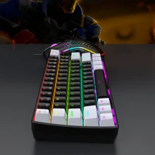 7KEYS 60% Gaming Keyboard, Numeric Keypad And Mouse Set. This Mini Gaming Keyboard Has 61 Keys And Features True RGB Backlighting. Suitable For PC Gamers, Typists, Travelers And Business Users. It Is Easy To Carry. - S61 Mechanical Keyboard-black Gray-set - View 9