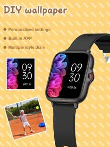 1pc Smartwatch met siliconen band voor kinderen en tieners, kan bellen, accepteert sociale meldingen, is compatibel met iOS en Android, geweldig cadeau voor kinderen