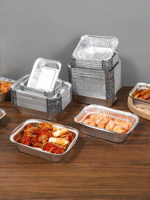 10/20/50 Stück hochwertige Einweg-Grillaluminiumfolienschalen - Einweggeschirr zum Grillen, Backen und Braten - ideal für Mitnehmen, Mahlzeitenplanung und Partys