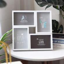 一套2/3/4格黑色多图相框，可容纳4x6英寸和5x7英寸照片，竖式铰链组合相框，适合桌面展示，是母亲节、朋友、婚礼、家庭、宠物等场合的理想礼物。另有7x5英寸2/3/4格玻璃折叠相框可选，可容纳两张12.7x17.8厘米标准照片，是完美的母亲节礼物。