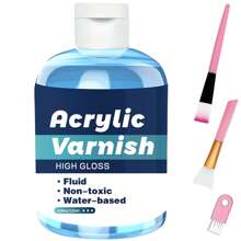 Acrylic Varnish 4.06oz/ Matte Finish, Transparent, Fluid, Water-Based, Sealant For Art And Crafts