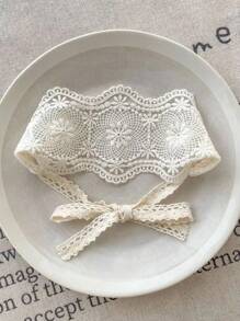1 pièce Bandeau vintage à fleurs en dentelle pour filles/bébés, style scandinave frais, accessoire décoratif, convient pour un port quotidien, des fêtes, un cadeau