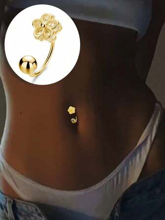 1 szt. kolczyk do pępka ze srebra próby 925, inkrustacja cyrkoniami sześciennymi, srebrny kolczyk do pępka, mała biżuteria do pępka