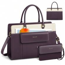 NEWHEY 女士 15.6 英寸防水笔记本电脑手提单肩包带手拿包适合办公室商务通勤教师购物优雅风格 - 彩色 - 查看 5