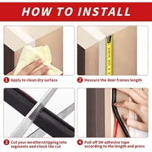 6M Roll 10*6mm TPE Windproof & Soundproof Self-Adhesive Door Seal Strip, Arched Luxury Solid Color Door Frame Seal, Trimmable & Easily Adhesive
