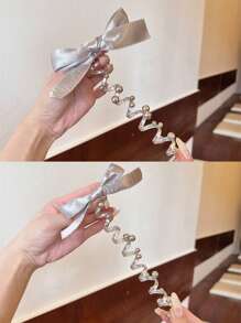 1/2 szt. wysokiej jakości srebrnej gumki do włosów w kształcie kokardki, idealnej do wysokich i niskich kucyków z tyłu głowy, warkoczyki bąbelkowe, akcesoria do włosów, przybory do włosów, akcesoria kosmetyczne, akcesoria do kręconych włosów dla kobiet, jesień, podróże, akcesoria do włosów, akcesoria damskie, artykuły do włosów, kręcone włosy, gumki do włosów, gumki do włosów, akcesoria do kręconych włosów, prezenty, podróże, prezenty dla kobiet, artykuły do włosów, ozdoby do pończoch