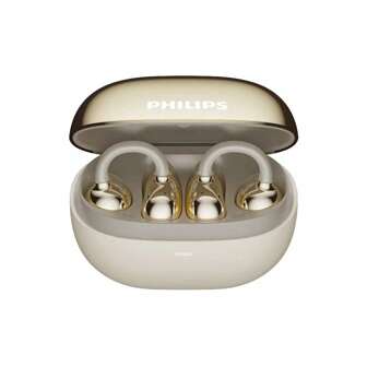 PHILIPS Bluetooth-Headset TAT3469 Ohrclip kabellos offen 360° Original-Tonpegel Panorama-Sound Bluetooth 5.4 Sport Laufen Anrufgeräuschunterdrückung 3D ergonomisches Bogenring-Design Super lange Akkulaufzeit Weiß